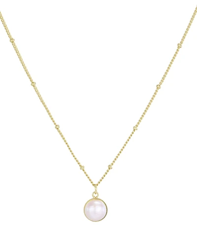 Adornia Gold Natural Freshwater Pearl Button Pendant Necklace