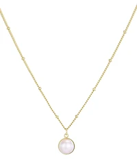 Adornia Gold Natural Freshwater Pearl Button Pendant Necklace
