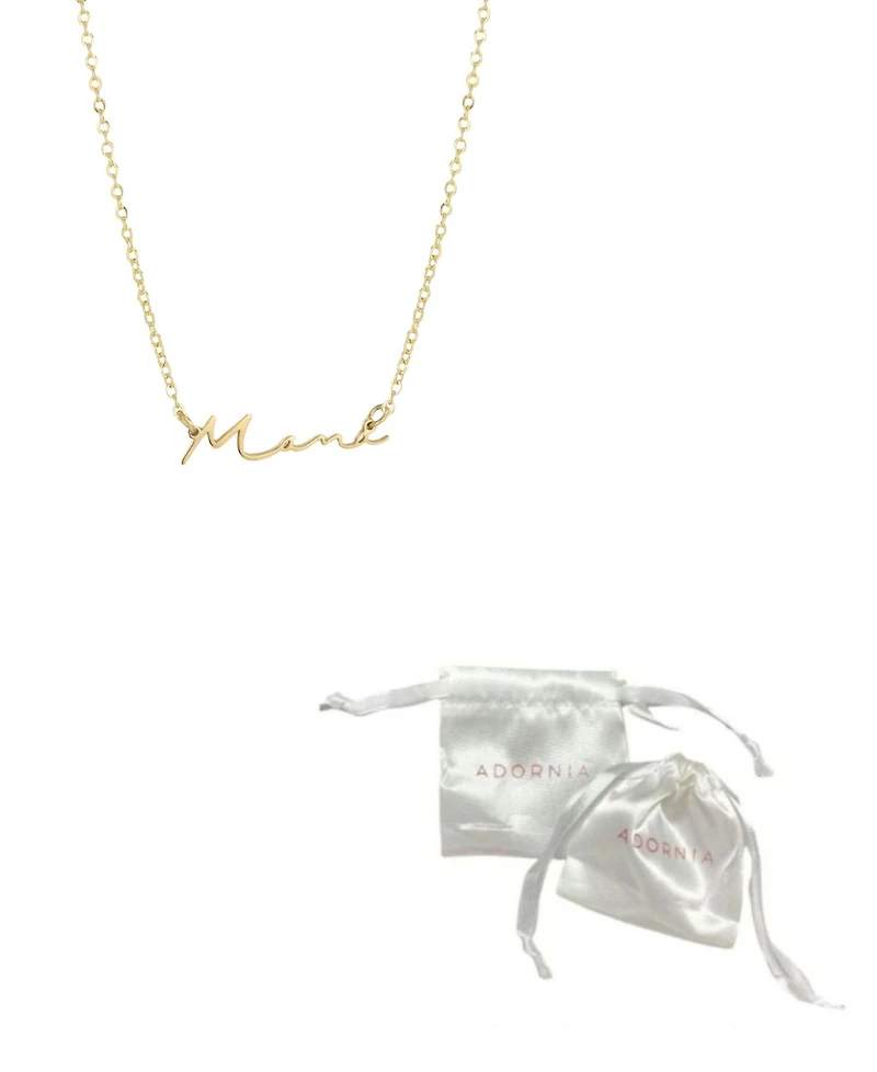 Adornia Tarnish Resistant Gold Cursive Mama Necklace