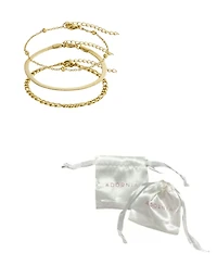 Adornia Tarnish Resistant Gold Set of 3 Chain Bracelets