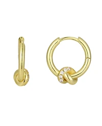 Adornia Gold Cubic Zirconia Knot Invisble Hoop Earrings
