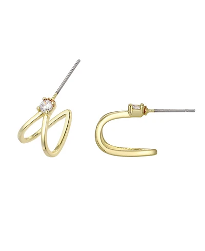 Adornia Gold Cubic Zirconia Wrap Around Huggie Earrings