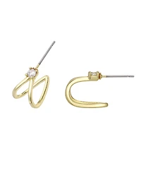 Adornia Gold Cubic Zirconia Wrap Around Huggie Earrings
