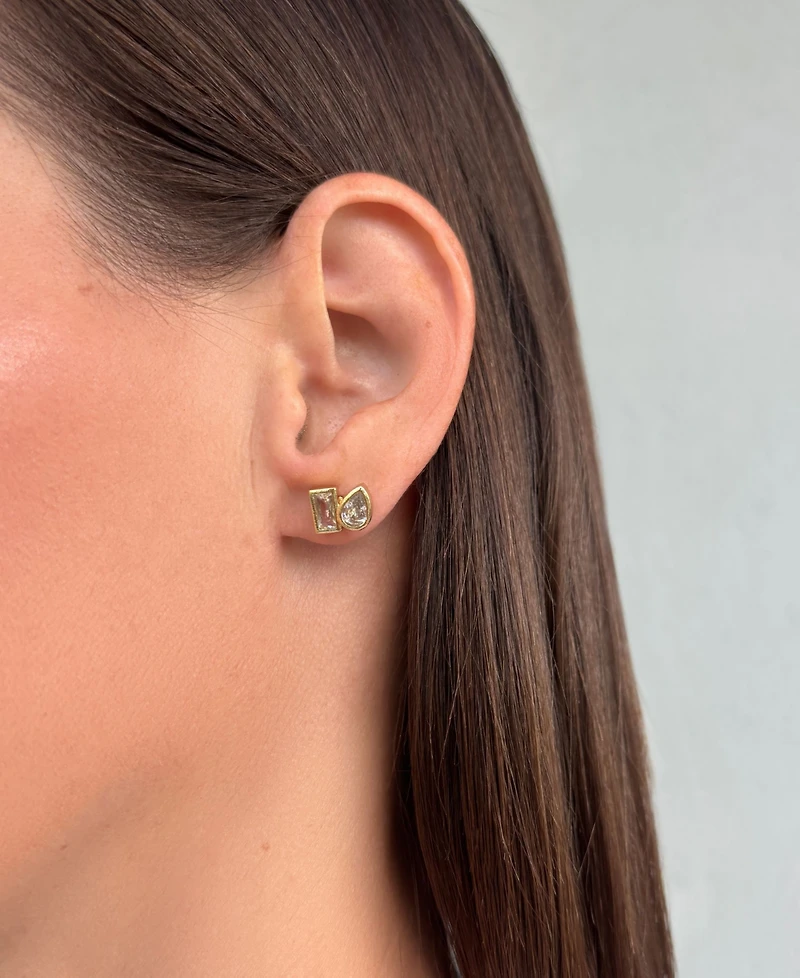 Adornia Gold Cubic Zirconia Opera Earrings
