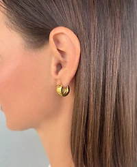 Adornia Gold Chubby Purse Hoop Earrings
