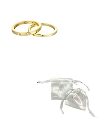 Adornia Gold Cubic Zirconia Star Eternity Band and Plain Set