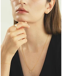 Sterling Silver 18k Gold Plated Aria Clover Necklace, Lucky Charm
