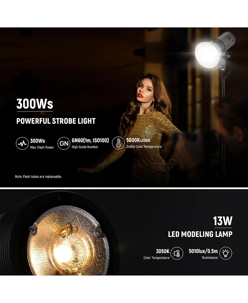 Neewer Q300 Camera Battery and Charging Accessory with 300Ws, 7800mAh