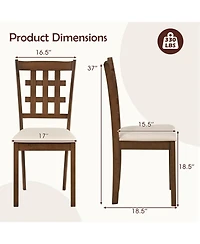 Slickblue Set of 2 Wood Kitchen Chairs with Faux Leather Upholstered Seats
