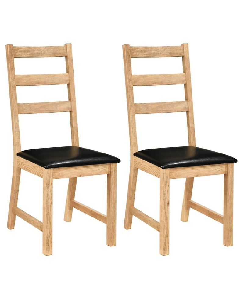 Slickblue Set of 2 Farmhouse Dining Chairs with Decorative Hollowed Back