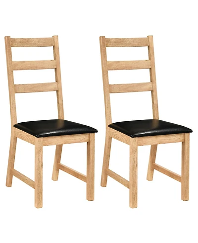 Slickblue Set of 2 Farmhouse Dining Chairs with Decorative Hollowed Back