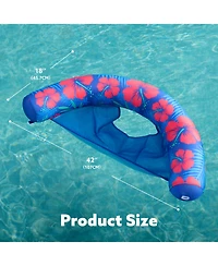 Aofar 2 Pack Pool Floats Inflatable Noodle Chair Sling Fabric Lounge Water Fun Flower Leaves