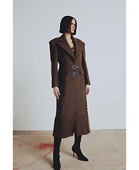 Pcfg Women's Cashmere And Wool Blend Long Overcoat