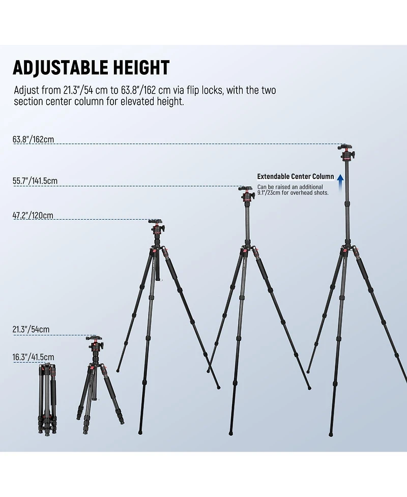 Neewer TP17B Camera Tripod with 13.2 lbs for select iPhone models