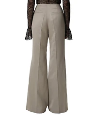Pcfg Women's Linen-Blend Shiny Woven Flare-Leg Pants