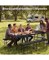 gaomon 6feet Outdoor Portable Hdpe Folding Table with Carrying Handle for Picnic Camping Party Indoor and Use