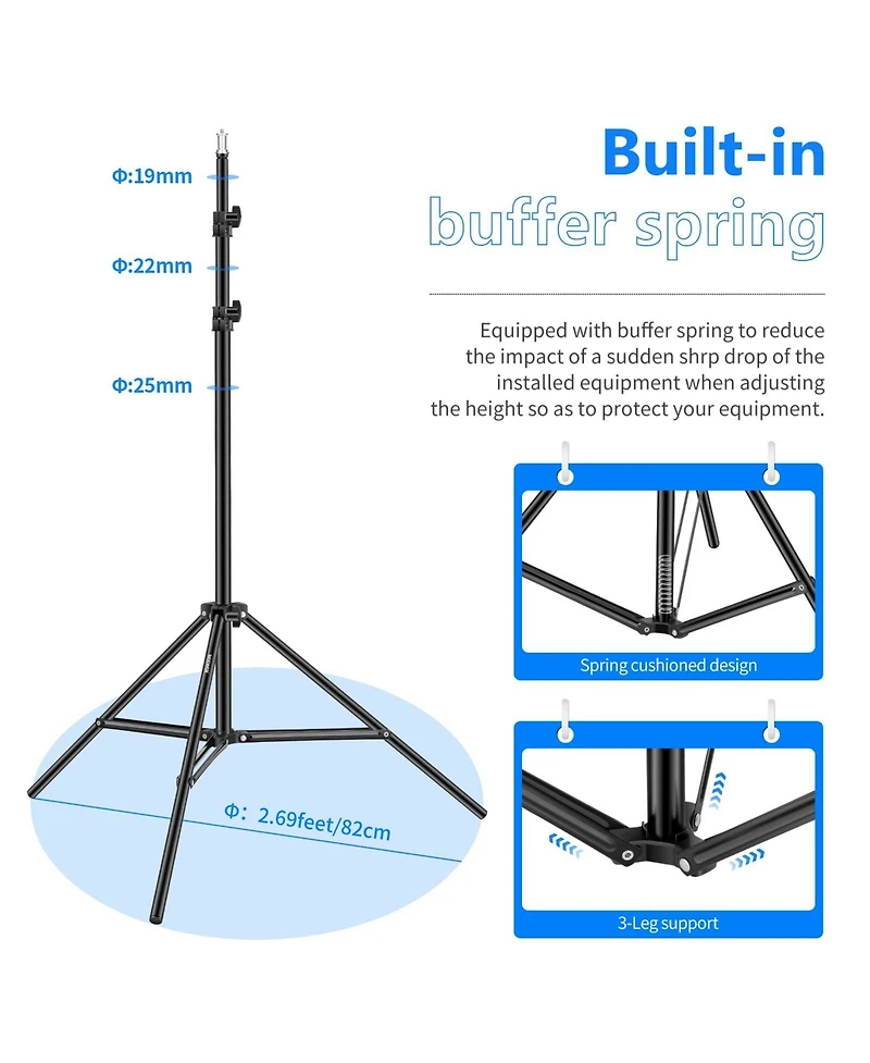 Neewer Photography Light Stand with 6.6feet, 200cm, 17.6lb