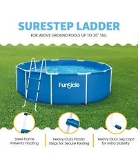 Funsicle 36 Inch SureStep 3 Stair Outdoor Above-Ground Swimming Pool Ladder