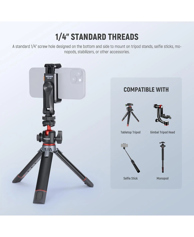 Neewer S24 Camera Tripod with 9cm for select iPhone and Android mobile devices
