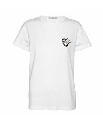 Pre-Owned Givenchy Women's Jersey Embroidered Floral Heart T-Shirt