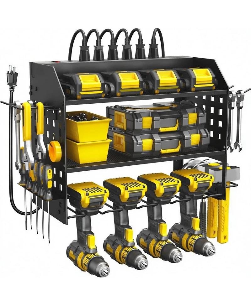Xdovet Power Tool Organizer Charging Station Wall Mount Drill Holder Rack Workshop Storage