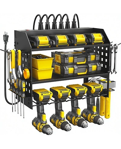 Xdovet Power Tool Organizer Charging Station Wall Mount Drill Holder Rack Workshop Storage