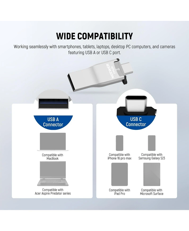 Neewer CP02D Camera and Photo Accessory with Usb C for select iPhone and Android mobile devices