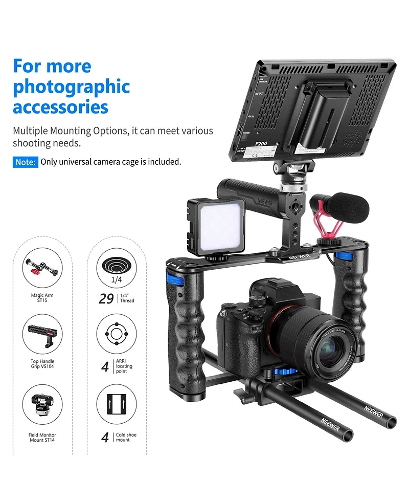 Neewer A7S Camera Mounting Accessory for Sony A7S Iii A7IV A6600 Canon Eos R5C