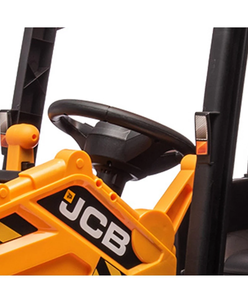 homfan 4 in 1 Jcb 12v Kids Ride On Electric Car, 45 Inch Excavator Bulldozer and Tractor with Remote Control for Boys and Girls Ages 3 to 8
