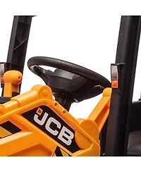 homfan 4 in 1 Jcb 12v Kids Ride On Electric Car, 45 Inch Excavator Bulldozer and Tractor with Remote Control for Boys and Girls Ages 3 to 8