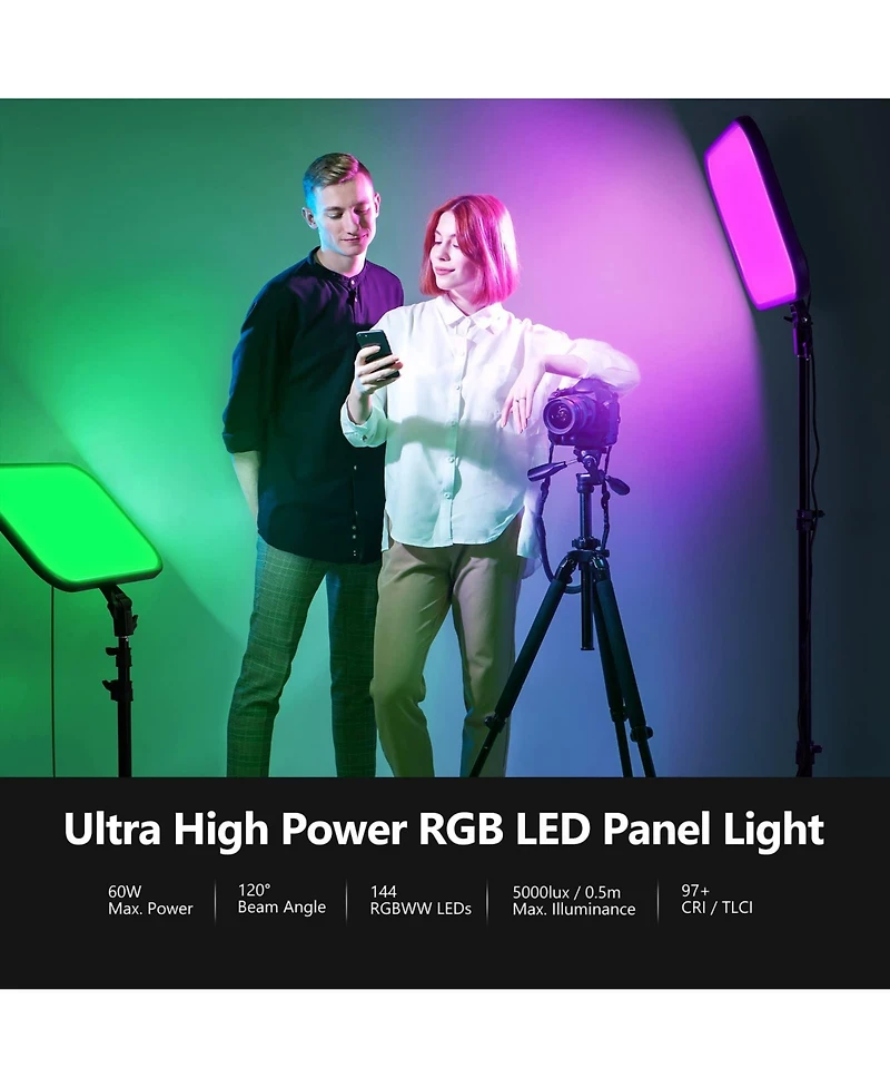 Neewer RGB168 Led Video Light with 60W, 8500K, CRI97