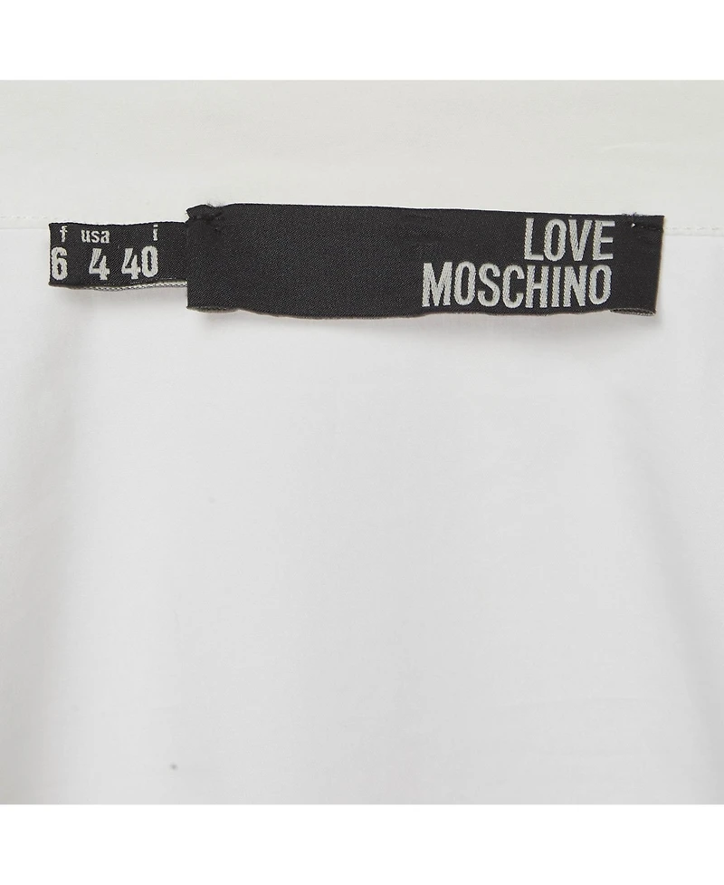 Pre-Owned Love Moschino Women's Beaded Cotton Belted Shirt