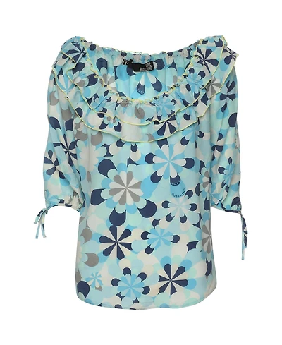 Pre-Owned Love Moschino Women's Beaded Cotton Belted Shirt