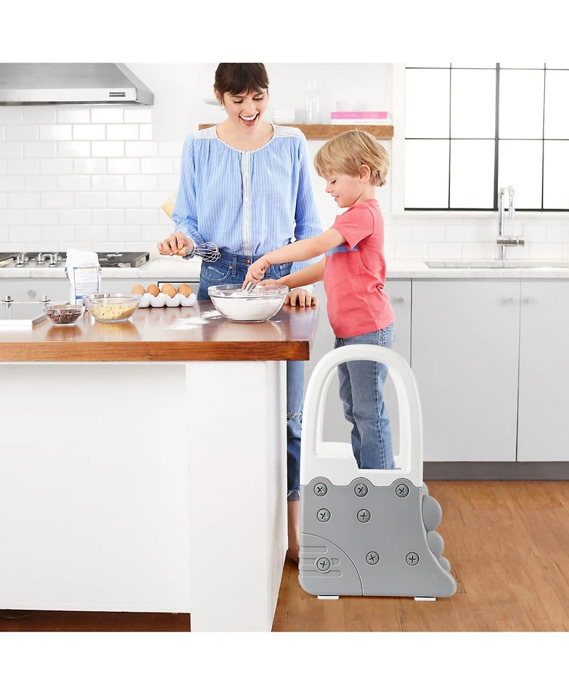 homfan Non-Slip Handles and Stable Design 2-Step Toddler Step Stool - Plastic for Bathroom Basin, Kitchen Counter Potty Training