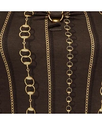 Pre-Owned Gucci Women's Chain-Link Print Jersey Sleeveless Top