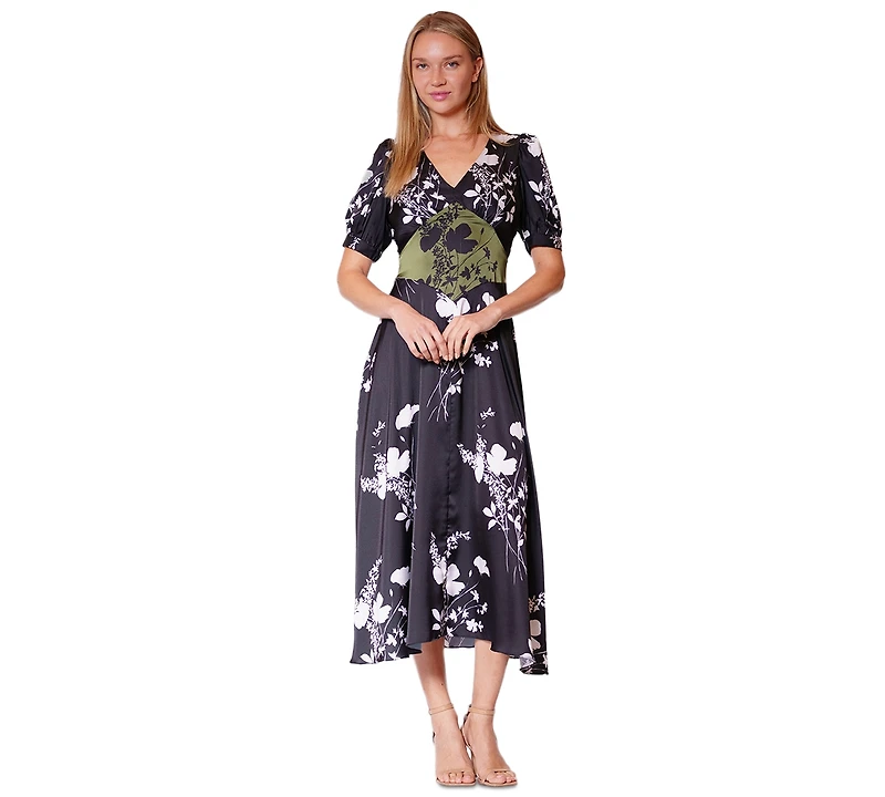 julia jordan Women's Short-Sleeve Midi Dress