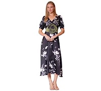 julia jordan Women's Short-Sleeve Midi Dress
