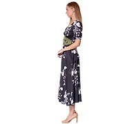 julia jordan Women's Short-Sleeve Midi Dress