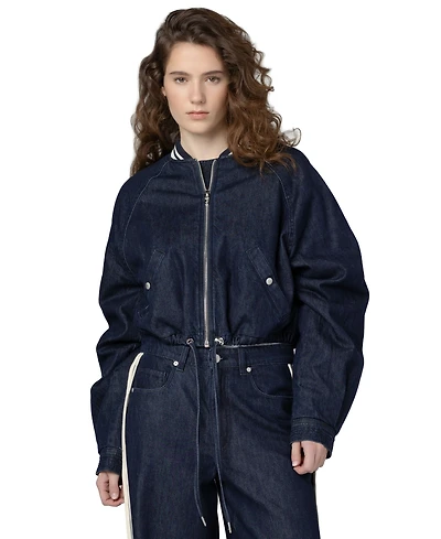 Blank Nyc Women's Play Time Collarless Denim Bomber Jacket