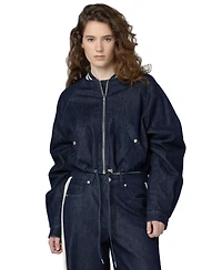 Blank Nyc Women's Play Time Collarless Denim Bomber Jacket