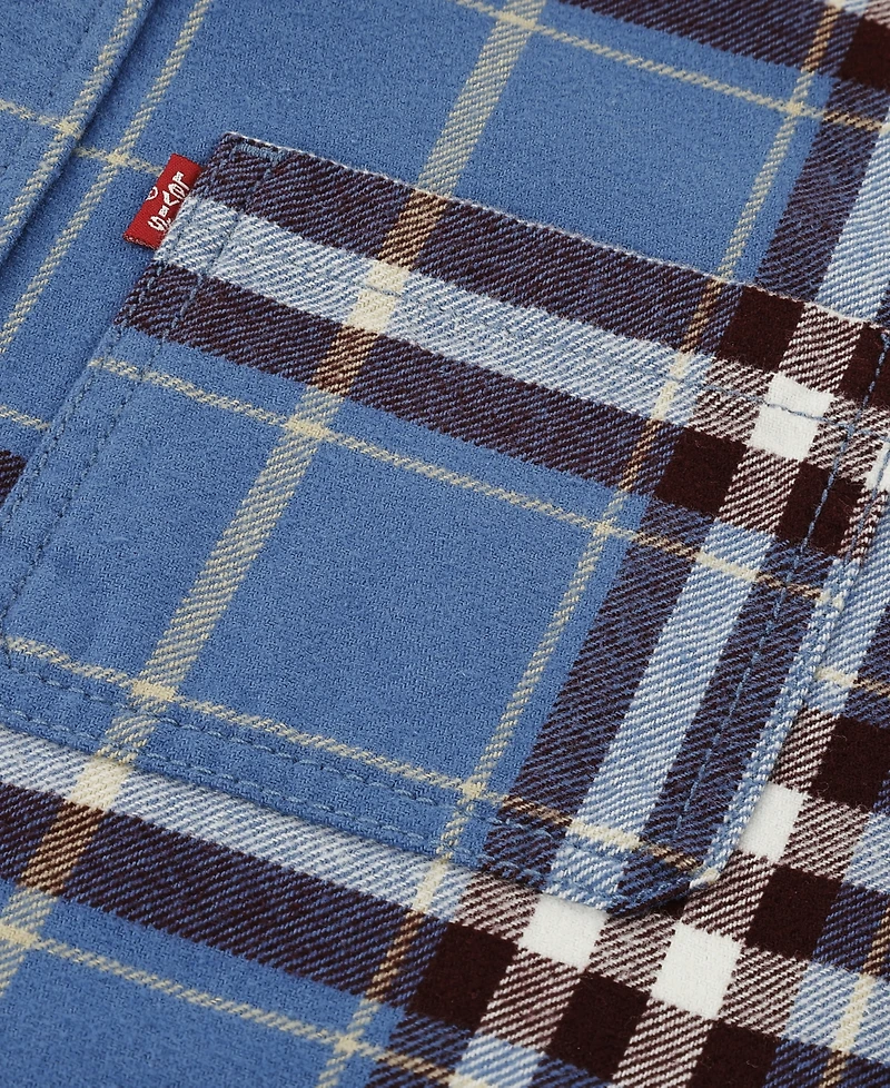 Levi's Boys' 4-7 Hooded Plaid Flannel Shirt