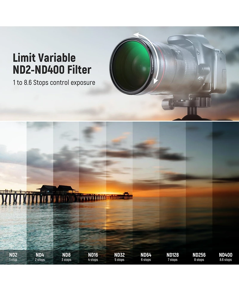 Neewer ND2-ND400 Camera Lens Accessory with ND2, ND400