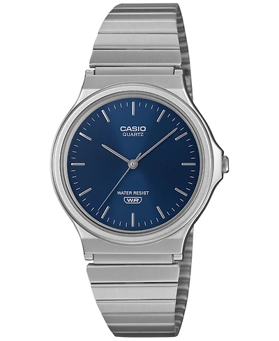 Casio Men's Japanese Quartz Silver-Tone Stainless-Steel Watch 38.8mm