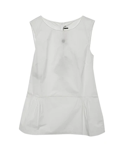 Pre-Owned Marni Women's Sleeveless Cotton Poplin Peplum Tank Top