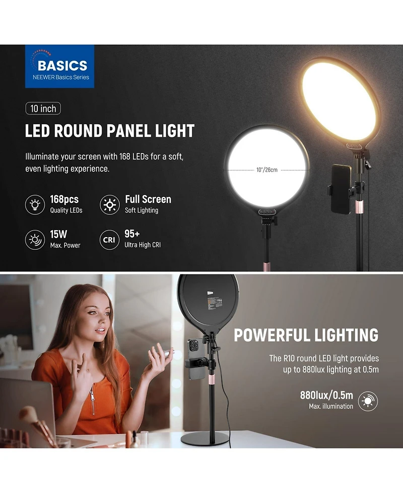 Neewer R10 Ring Light with 15W, 6500K for select iPhone models