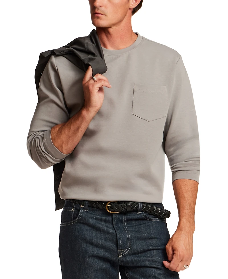 Vintage & Black Men's Pocket Crewneck Scuba Knit T-Shirt