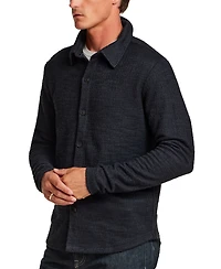 Vintage & Black Men's Slub Terry Button-Down Overshirt Jacket