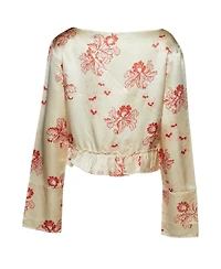 Pre-Owned Marni Women's Floral Print Silk Peplum Blouse