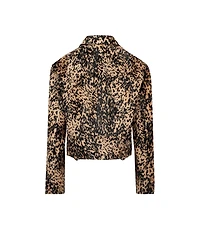 Pcfg Women's Your Itch Leopard-Print Kangaroo Leather Jacket
