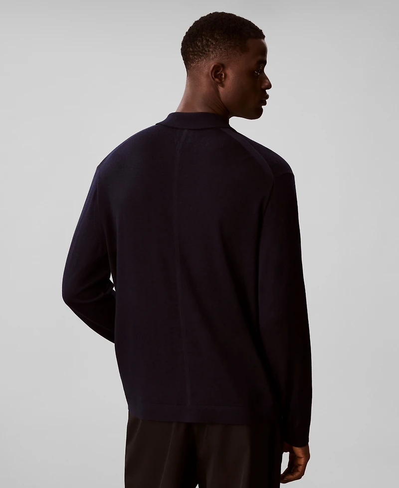 Calvin Klein Men's Extra Fine Merino Polo Sweater